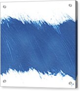 Blue Paint In A Fast Brush Stroke Acrylic Print