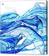 Blue Splash Water Acrylic Print