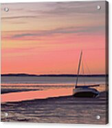 Boat In Cape Cod Bay At Sunrise Acrylic Print