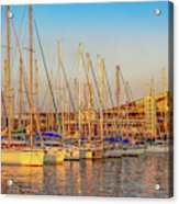 Boats Of Barcelona Acrylic Print