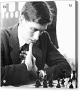 Bobby Fischer Contemplating Chess Move Acrylic Print