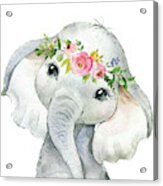 Boho Elephant Acrylic Print
