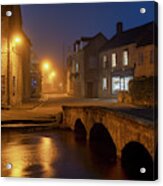 Bourton On The Water At Dawn In Autumn Acrylic Print