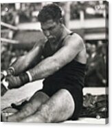 Boxer Jack Dempsey Stretching Acrylic Print