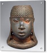 Brass Oba Sculpture From Benin Acrylic Print