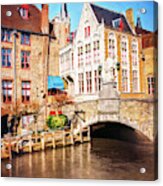 Bridges Of Bruges Belgium Acrylic Print