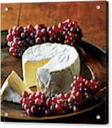 Brie With Champagne Grape Acrylic Print