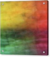 Bright Abstract Blurred Color Blocks Of Yellow, Orange, Red And Green Acrylic Print