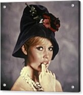 Brigitte Bardot With A Cloche Hat In Acrylic Print