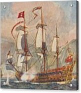 British Warship Of The 17th Century Acrylic Print