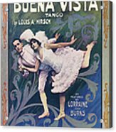 Buena Vista Tango, 1913, Sheet Music Acrylic Print