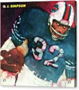 Buffalo Bills O.j. Simpson, 1974 Nfl Football Preview Issue Sports Illustrated Cover Acrylic Print