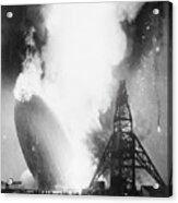Burning Hindenburg Airship Hitting Acrylic Print