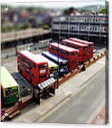 Bus Station With Several Parked Buses Acrylic Print