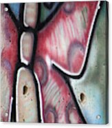 Butterfly Graffiti On A Piece Of The Berlin Wall Acrylic Print