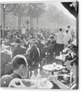 Cafe De La Paix On The Champs-elysee Acrylic Print