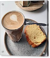 Cafe. Latte And Cake. Acrylic Print