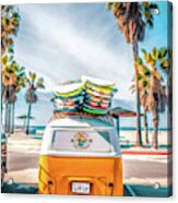 California Surfer Vw Camper Van Acrylic Print