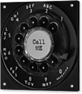 Call Me Vintage Phone Dial Square Acrylic Print