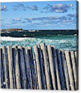 Cape Bonavista Coastline Fence 2 Acrylic Print