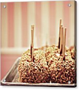 Caramel Nut Candy Apples In Pink Acrylic Print