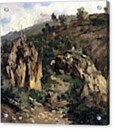Carlos De Haes / 'picos De Europa', Ca. 1874, Spanish School, Canvas, 31 Cm X 41 Cm, P05651. Acrylic Print