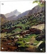 Carlos De Haes / 'picos De Europa', Ca. 1874, Spanish School, Canvas, 32,8 Cm X 41,3 Cm, P06377. Acrylic Print