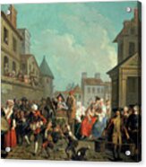 Carnival In The Streets Of Paris, 1757 Acrylic Print