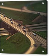 Cars And Trucks On Highway From Above Acrylic Print