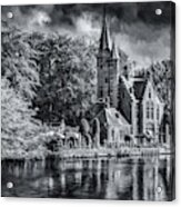 Castle De La Faille, Bruges - Monochrome Acrylic Print