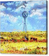 Cattle Water Wind Acrylic Print