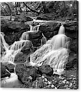 Cedar Mills Falls In Monochrome Acrylic Print