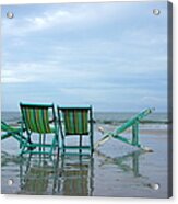 Chairs In The Sand Acrylic Print