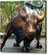 Charging Bull Of Wall Street Acrylic Print