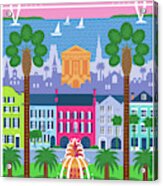 Charleston Poster - Retro Travel Acrylic Print