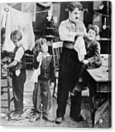Charlie Chaplin And Three Small Children Acrylic Print