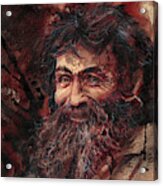 Charles Manson Portrait Dry Blood Acrylic Print