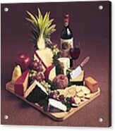 Cheese Tray With Wine Acrylic Print