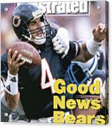 Chicago Bears Qb Jim Harbaugh... Sports Illustrated Cover Acrylic Print