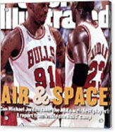 Chicago Bulls Dennis Rodman And Michael Jordan Sports Illustrated Cover Acrylic Print