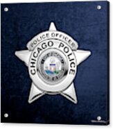 Chicago Police Department Badge -  C P D   Police Officer Star Over Blue Velvet Acrylic Print