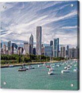 Chicago Skyline Daytime Panoramic Acrylic Print