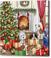 Christmas Dogs And Cats Acrylic Print