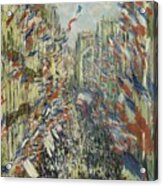 Claude Monet La Rue Montorgueil A Paris. Fete Du 30 Juin 1878. Date/period 1878. Painting. Acrylic Print