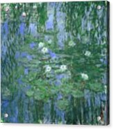 Claude Monet Nympheas Bleus Blue Water Lilies. Date/period 1916 - 1919. Painting. Oil On Canvas. Acrylic Print