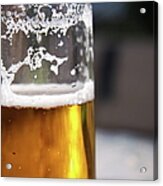 Close Up Of A Glass Of Lager Acrylic Print
