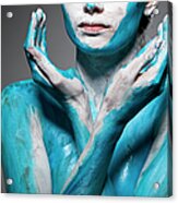 Close-up Of Body Painted Woman Acrylic Print