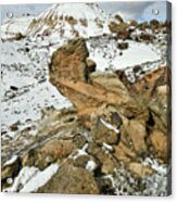Clouds Billow Over Ruby Mountain In Snow Acrylic Print