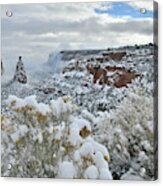 Clouds Break Over Snow Covered Independence Canyon Acrylic Print