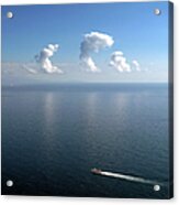 Clouds In Blue Sky Reflecting On Sea Acrylic Print